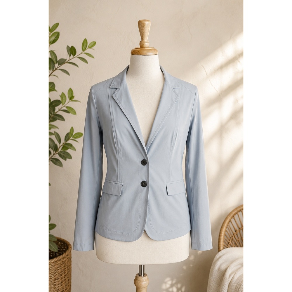 Sandwich XL Light Blue Stretch Blazer Fitted Travel Work Career Neutral